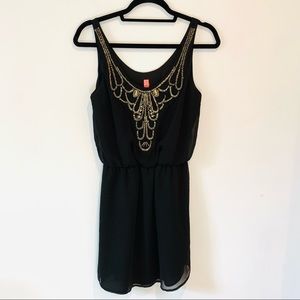 Vintage Art Deco Dress w/ Gold Beading